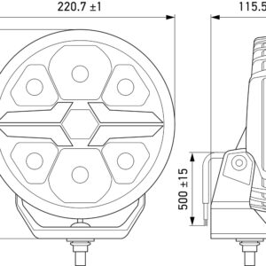 LED-Spotlight - Blade Chrome 9" - 12/24V - white - 1700lm