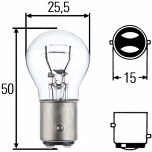 Bulb - P21/5W - Long Life - 12V - 5W - Quantity: 2