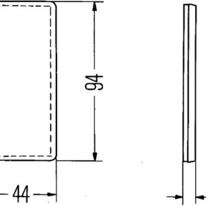 Reflector - Lens Colour: Red - rectangular - Glued/mounting