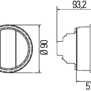 Hybrid-Daytime Running Light - 90mm - 24V